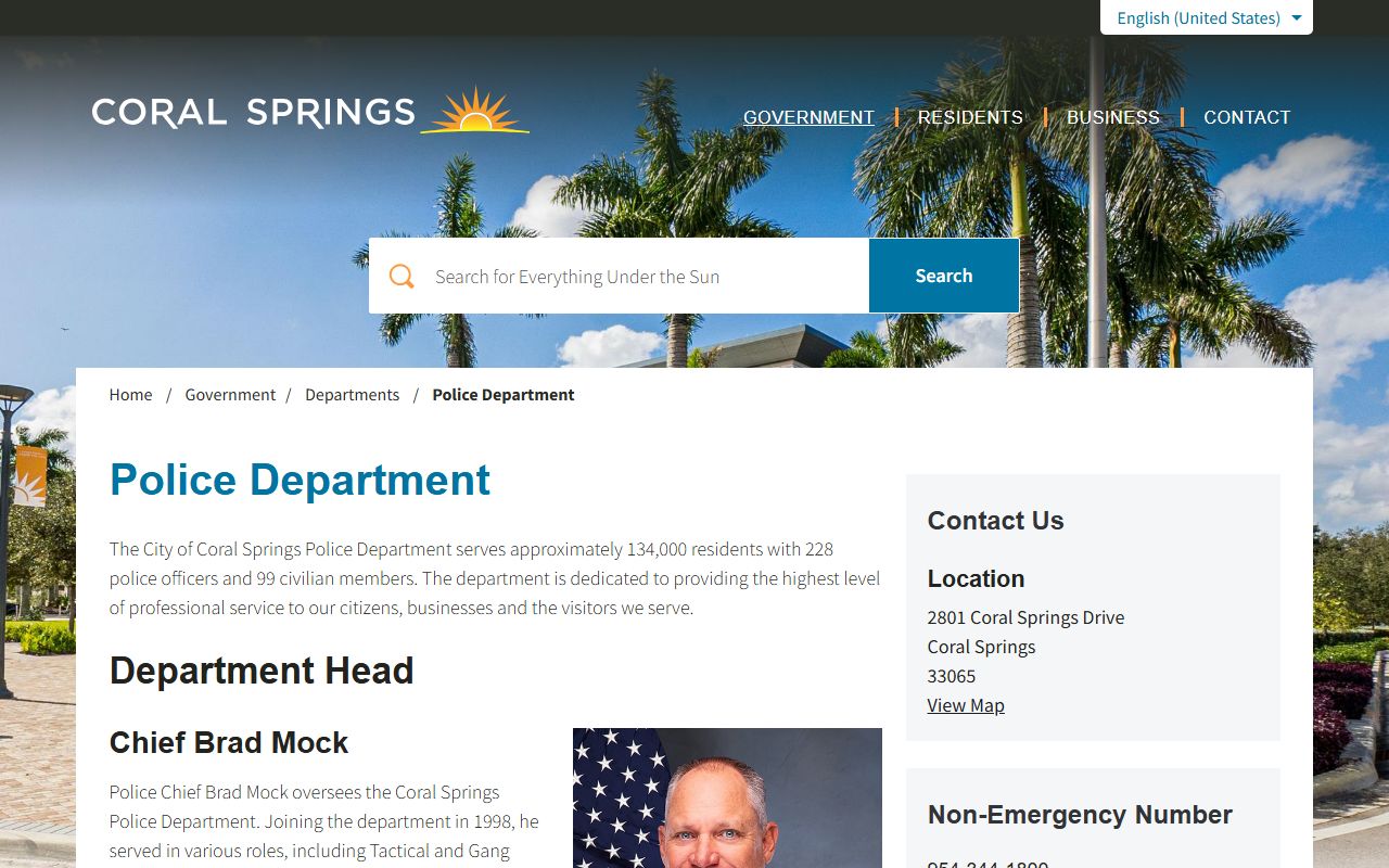 Coral Springs police department and criminal records