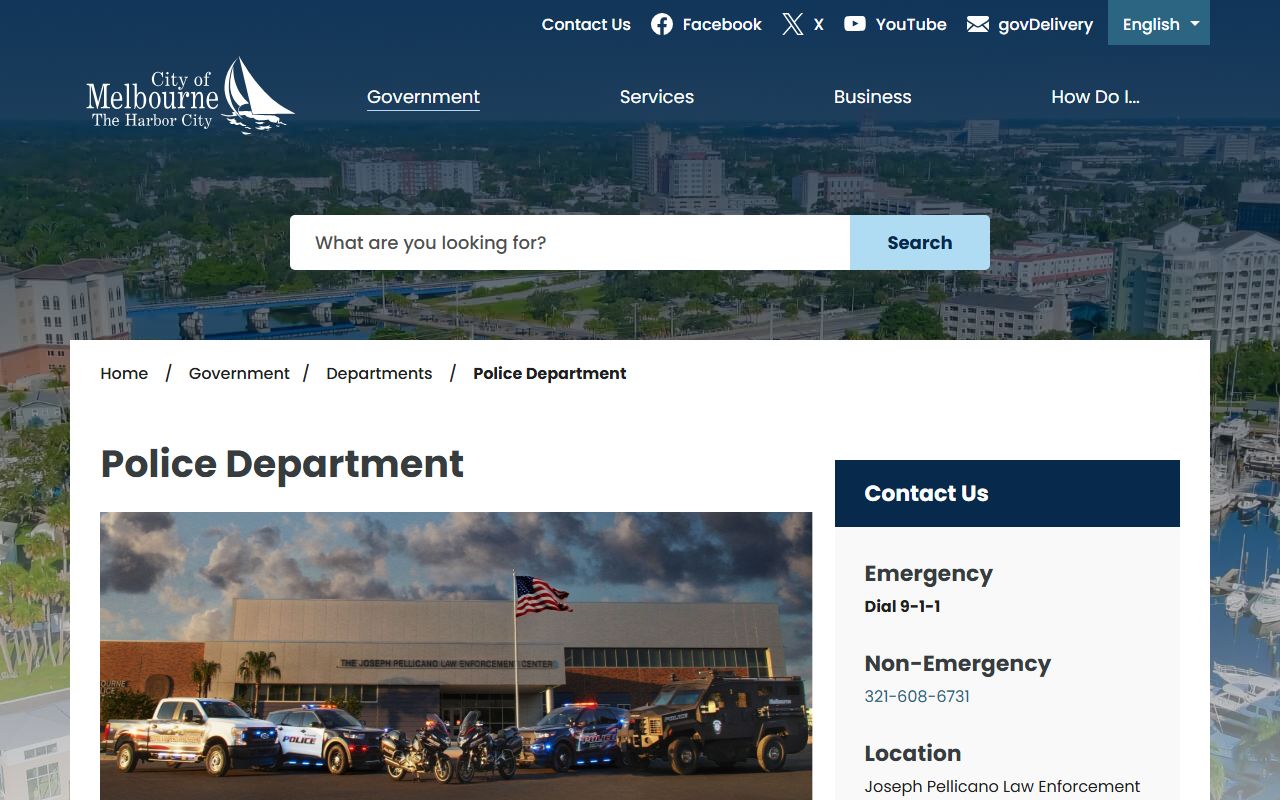 Melbourne police department and criminal records