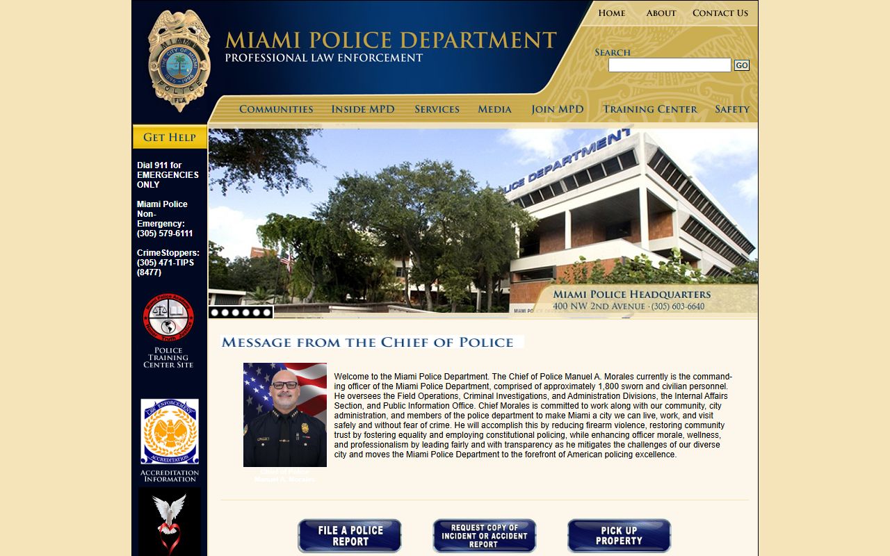 Miami police department and criminal records