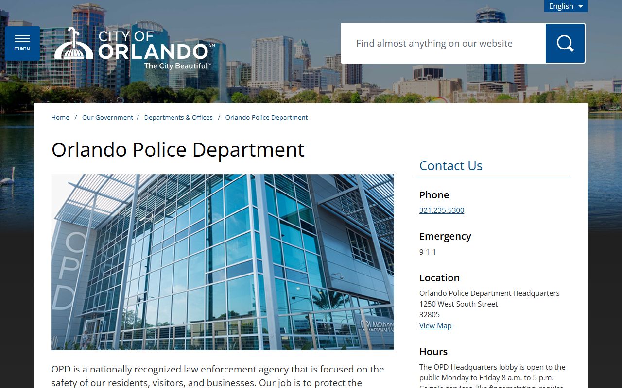 Orlando police department and criminal records