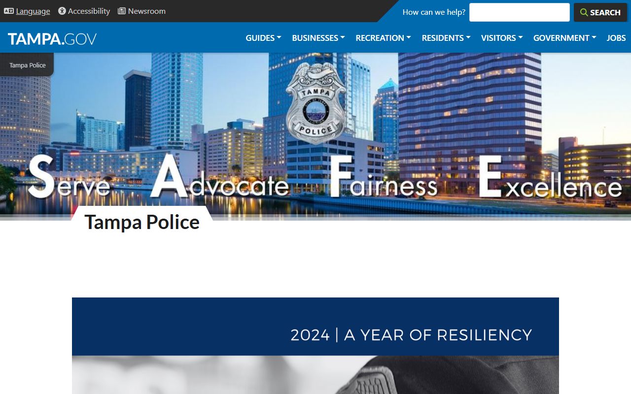 Tampa police department and criminal records