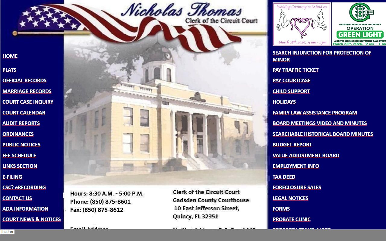 Gadsden County Clerk criminal records resources