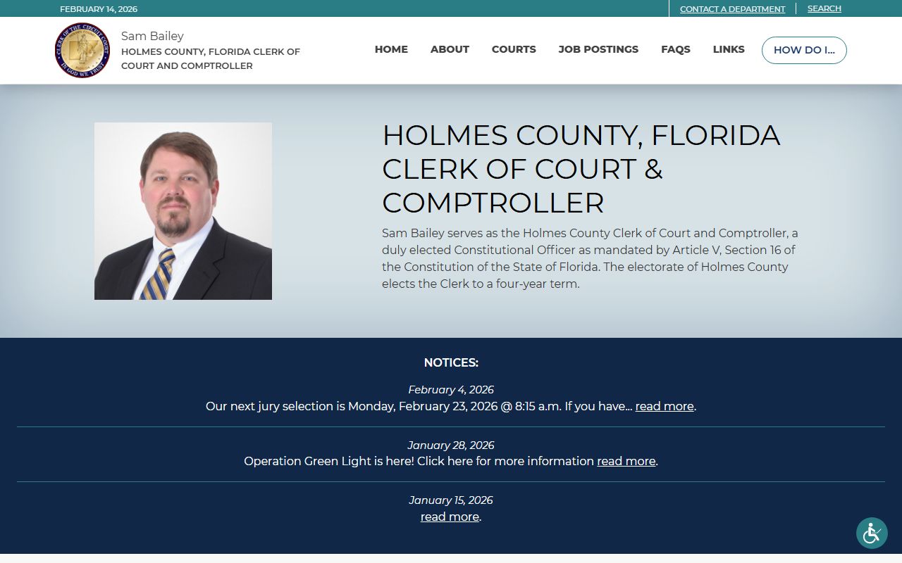 Holmes County Clerk criminal records resources